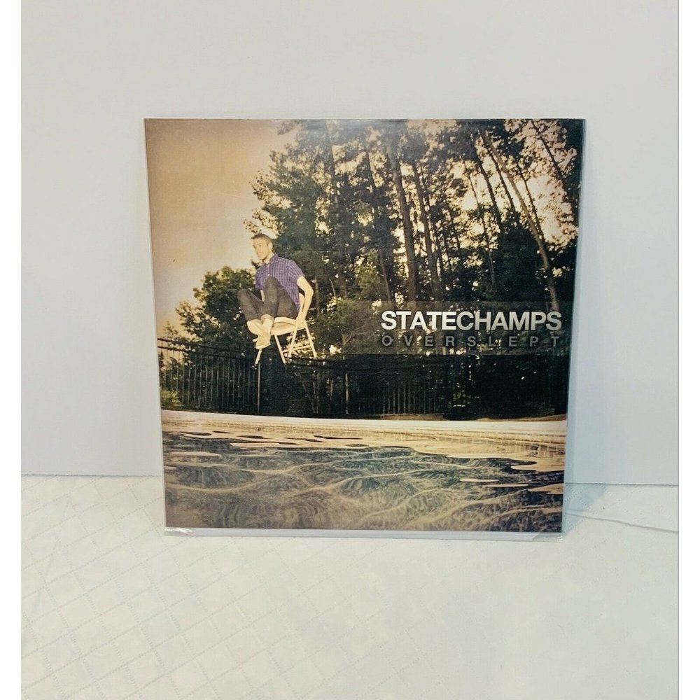 State Champs Overslept Exclusive Limited White & Aqua Blue Colored Vinyl LP 7"
